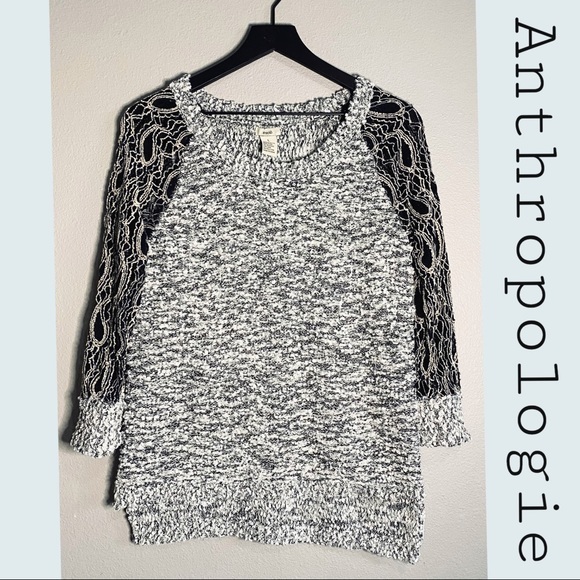 Anthropologie escio, chunky, lace arms, sweaters L - Picture 1 of 9